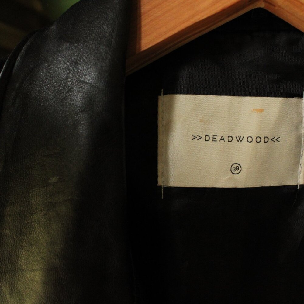Deadwood moto jacket, 100% recycled leather, Size 38 - Picture 3 of 6